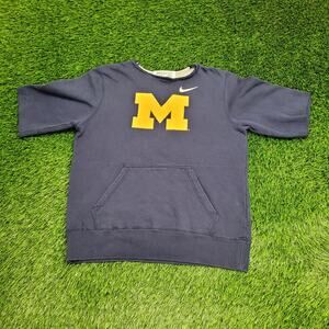 NIKE Michigan Wolverines Sweatshirt Medium 21x24 Blue